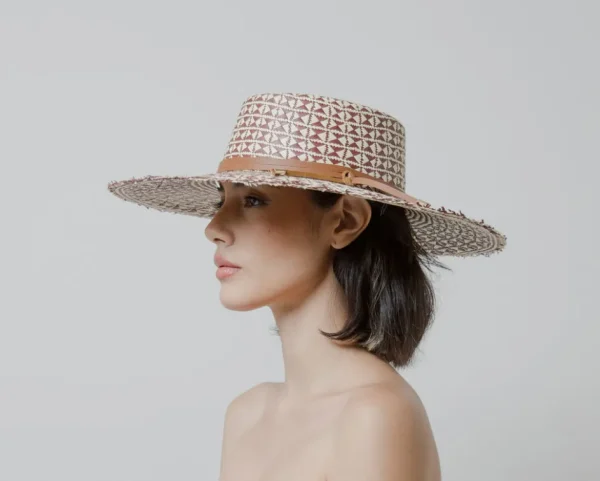 Women's Panama Hats-Sensi Studio Mariposa Frayed Cordovan Long Brim