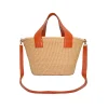 Handbags-Sensi Studio Maxi Canasta Straw Bag With Leather Handles And Removable Crossbody Leather Straps