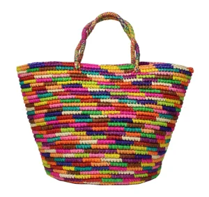 Handbags-Sensi Studio Maxi Tote Woven Straw Multicolor