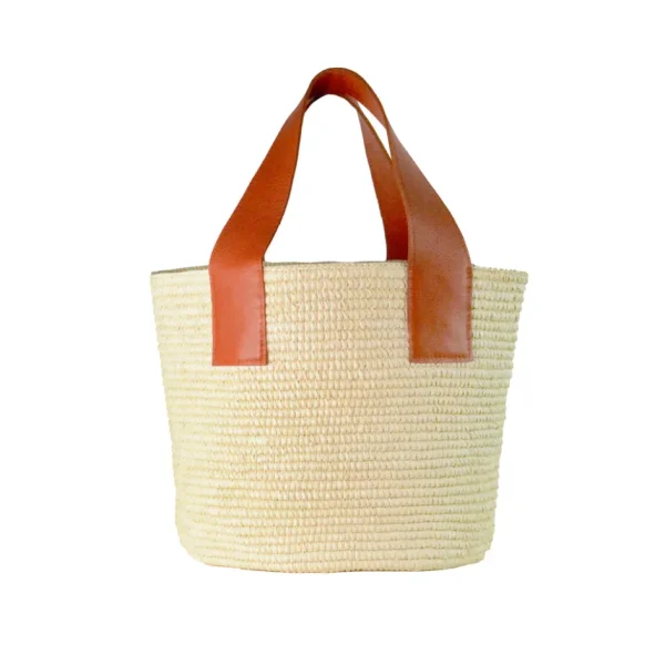 Handbags-Sensi Studio Maxi Tote Woven Straw With Leather Handle