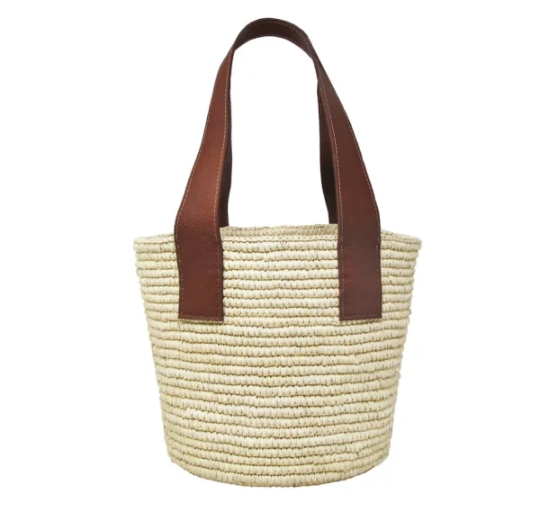 Handbags-Sensi Studio Maxi Tote Woven Straw With Leather Handle