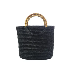 Handbags-Sensi Studio Medium Tote Woven Straw Solid with Bamboo Handle