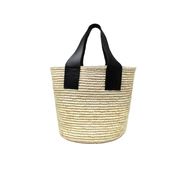 Handbags-Sensi Studio Medium Tote Woven Straw With Leather Handle