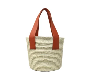 Handbags-Sensi Studio Medium Tote Woven Straw With Leather Handle