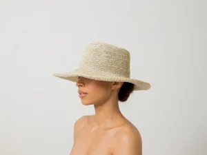 Women's Panama Hats-Sensi Studio Moldeable Crochet Hat With Wire Brim And Mettallic Thread