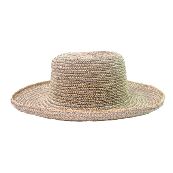 Women's Panama Hats-Sensi Studio Moldeable Crochet Hat With Wire Brim And Mettallic Thread