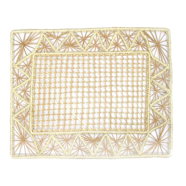 Home-Sensi Studio Open Weave Rectangular Placemat with coaster (Set of 2 Units)