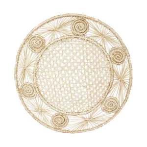 Home-Sensi Studio Open weave round Placemat with coaster (Set of 2 Units)