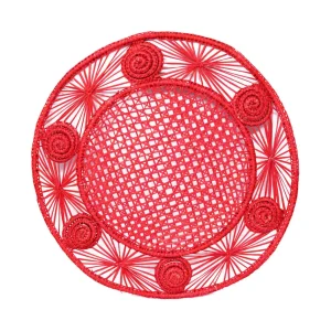 Home-Sensi Studio Open weave round Placemat with coaster (Set of 2 Units)