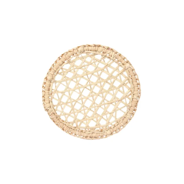 Home-Sensi Studio Open weave round Placemat with coaster (Set of 2 Units)