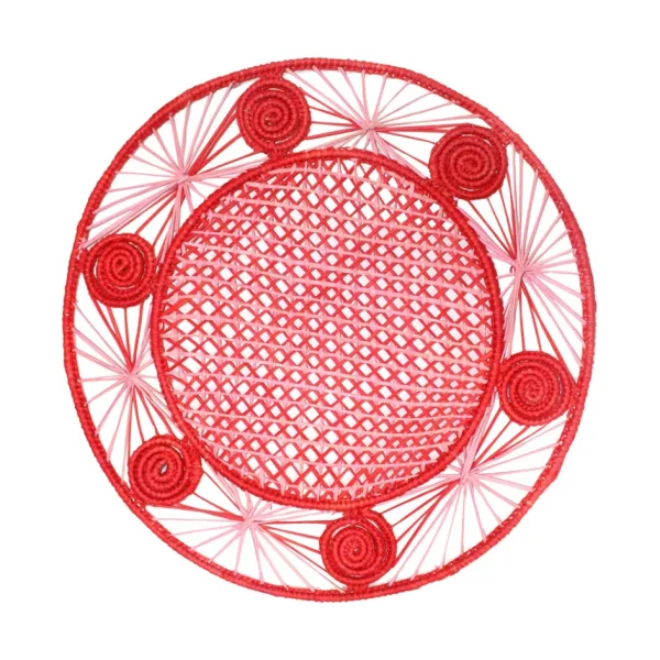 Home-Sensi Studio Open weave round Placemat with coaster (Set of 2 Units)