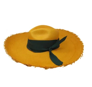 Women's Panama Hats-Sensi Studio Panama Hat Frayed Long Brim With Triple Twist Band