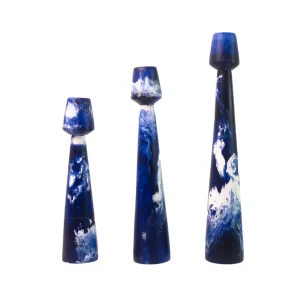 Home-Sensi Studio Resin Marbled Candle Sticks (Set of 3)