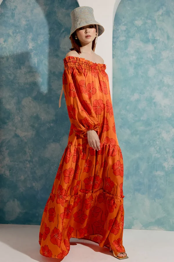 Rtw-Sensi Studio Strapless Balloon Sleeve Maxi Dress