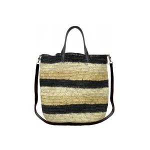 Handbags-Sensi Studio Stripes "El Viajero" Soft & Flexible Woven Straw Bag