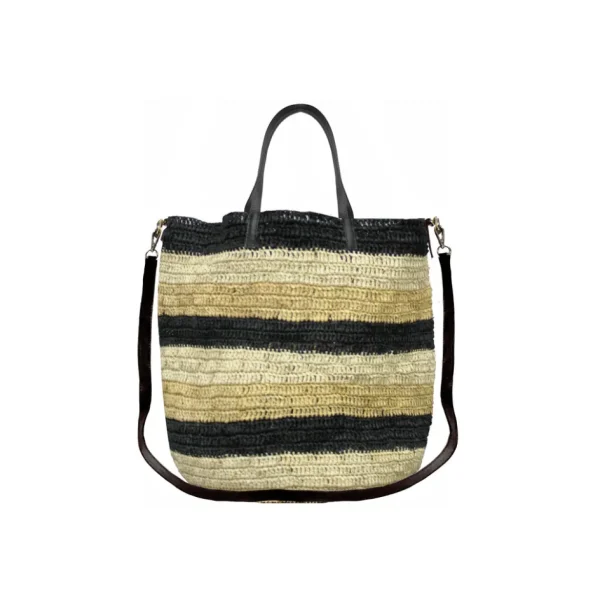 Handbags-Sensi Studio Stripes "El Viajero" Soft & Flexible Woven Straw Bag