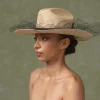 Women's Panama Hats-Sensi Studio Texan Long Brim Hat With Tulle