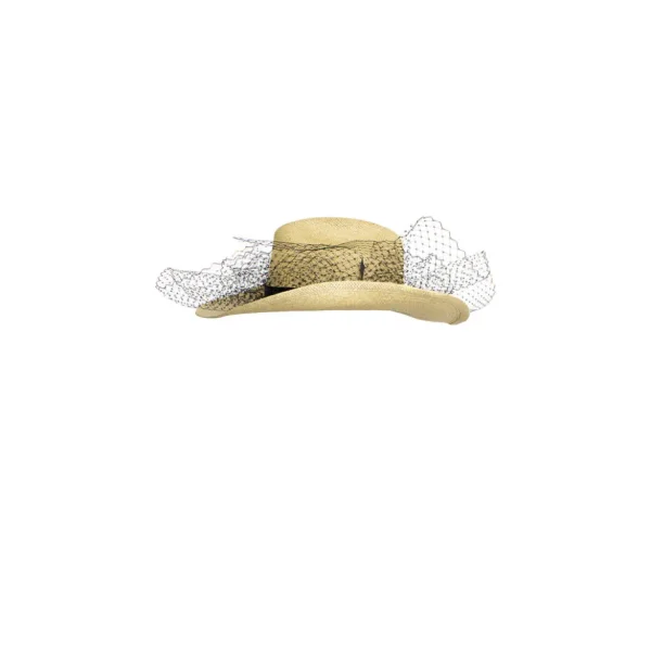 Women's Panama Hats-Sensi Studio Texan Long Brim Hat With Tulle