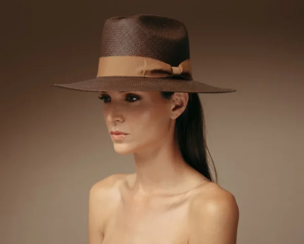 Women's Panama Hats-Sensi Studio Texas Long Brim hat with Italian bow