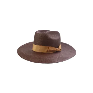 Women's Panama Hats-Sensi Studio Texas Long Brim hat with Italian bow