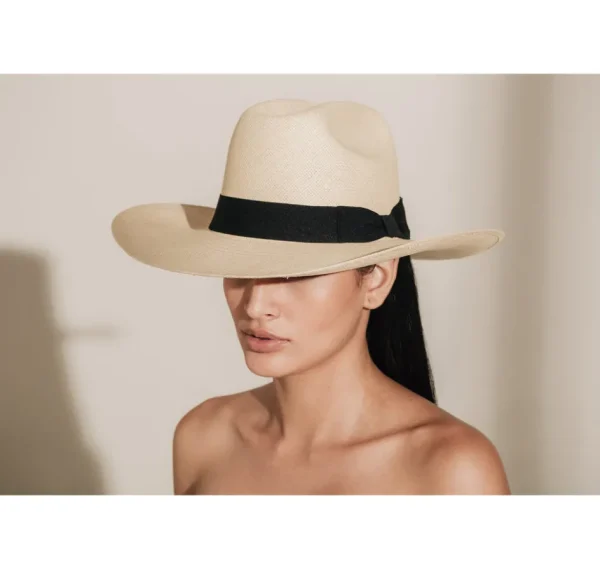 Women's Panama Hats-Sensi Studio Texas Long Brim Hat With Italian Bow