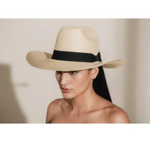 Women's Panama Hats-Sensi Studio Texas Long Brim Hat With Italian Bow