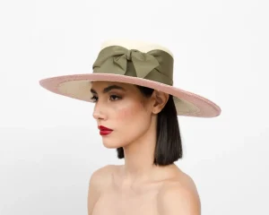 Women's Panama Hats-Sensi Studio Two Tone Cordovan Long Brim Hat