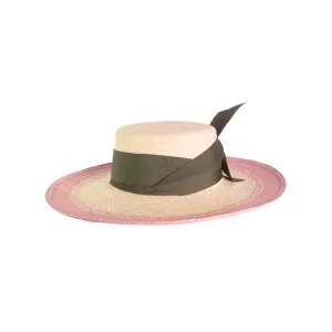 Women's Panama Hats-Sensi Studio Two Tone Cordovan Long Brim Hat