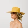 Women's Panama Hats-Sensi Studio Two Tone Long Brim Aguacate Hat with Handkerchief